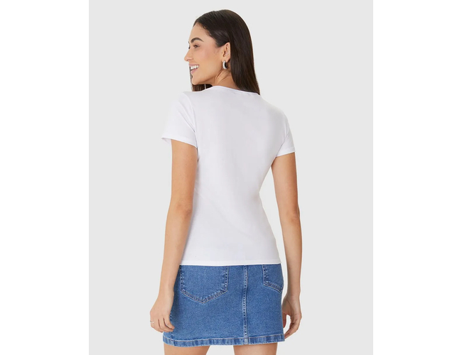 Blusa Básica Malwee Feminina Decote V Em Algodão 1000047373 - Atacado