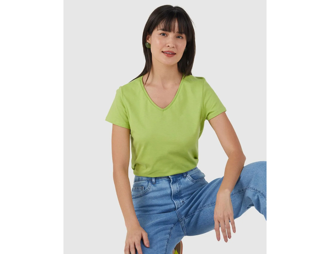 Blusa Básica Malwee Feminina Decote V Em Algodão 1000047373 - Atacado