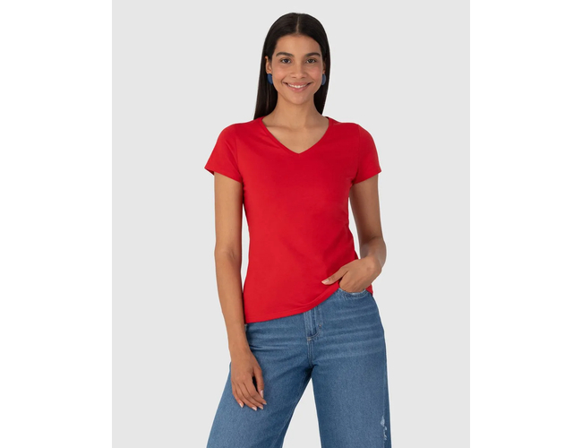 Blusa Básica Malwee Feminina Decote V Em Algodão 1000047373 - Atacado