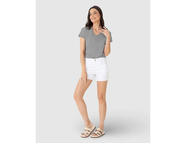 Blusa Básica Malwee Feminina Decote V Em Algodão 1000047373 - Atacado