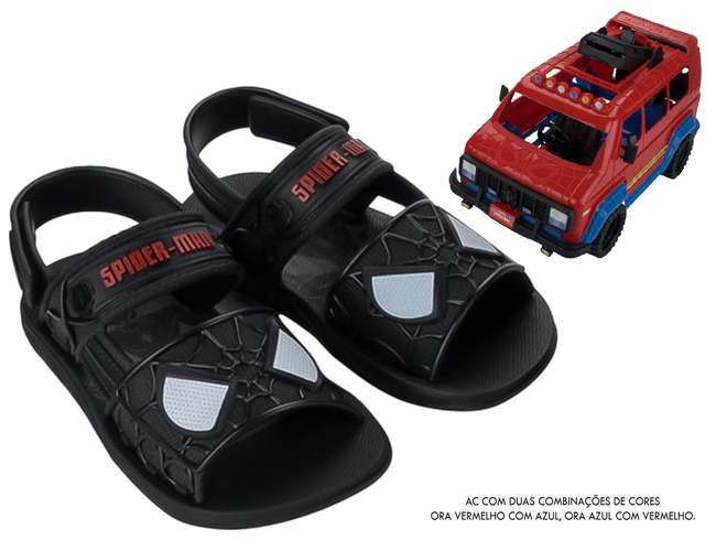 Sandalia Infantil Homem Aranha Com Furgao - 23222 - Atacado Sandalia Infantil Homem Aranha Com Furgao - 23222 - Atacado
