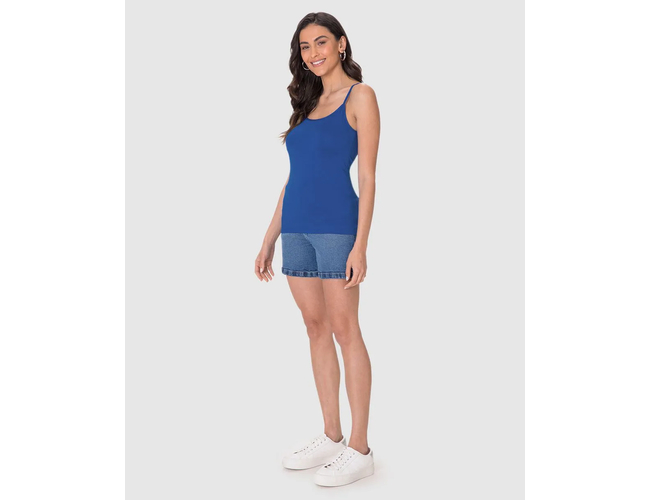 Regata Básica Feminina Malwee Decote Redondo Em Viscose Stretch 1000004489 - Atacado
