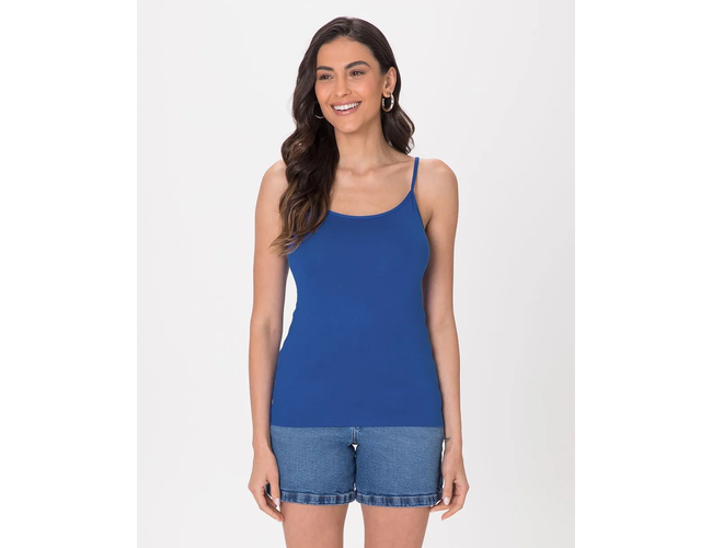 Regata Básica Feminina Malwee Decote Redondo Em Viscose Stretch 1000004489 - Atacado