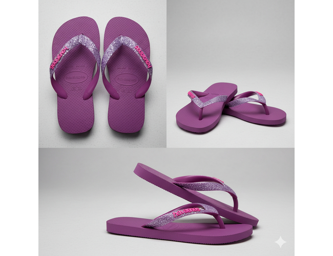 Chinelo Feminino Havaianas Top Glitter Neon - Atacado