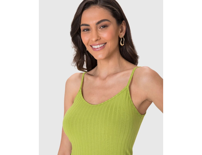 Regata Básica Malwee Feminina Alça Fina Canelada Viscose 1000050617 - Atacado