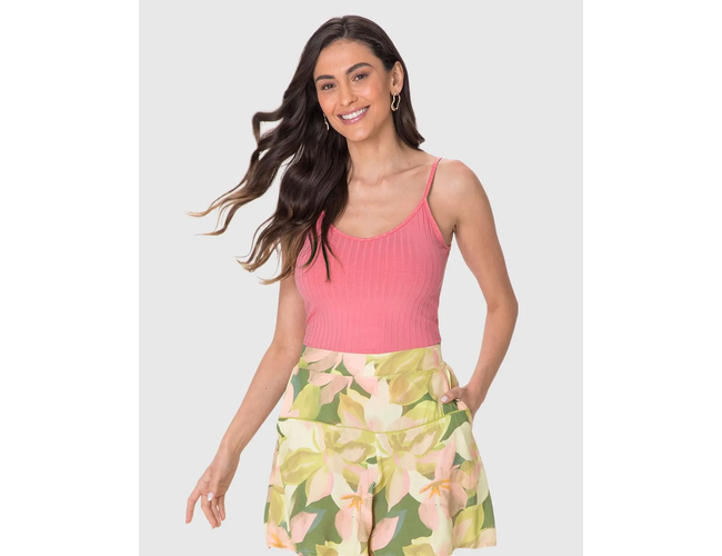 Regata Básica Malwee Feminina Alça Fina Canelada Viscose 1000050617 - Atacado