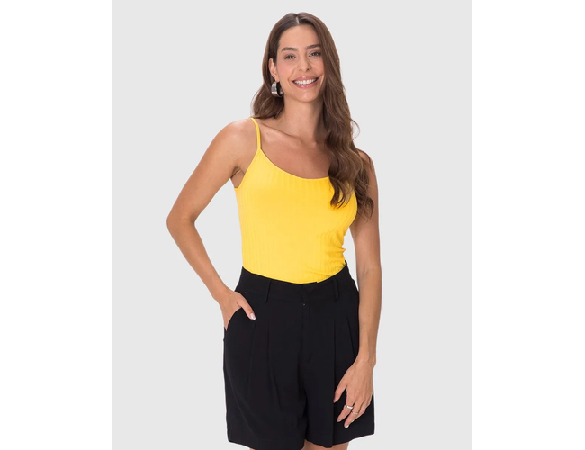 Regata Básica Malwee Feminina Alça Fina Canelada Viscose 1000050617 - Atacado