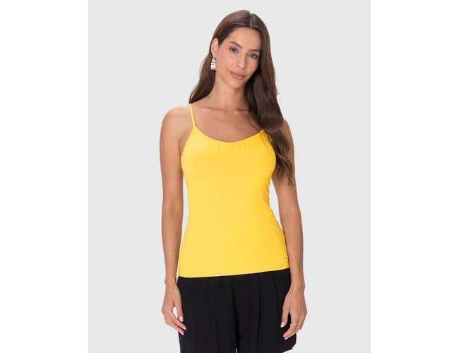 Regata Básica Malwee Feminina Alça Fina Canelada Viscose 1000050617 - Atacado