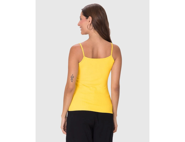 Regata Básica Malwee Feminina Alça Fina Canelada Viscose 1000050617 - Atacado