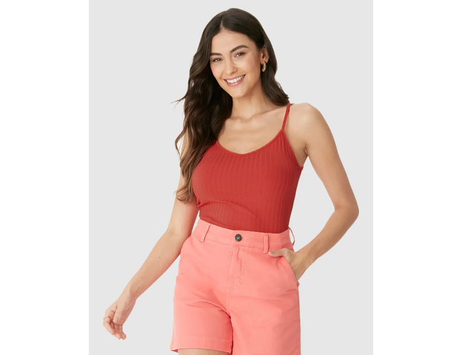 Regata Básica Malwee Feminina Alça Fina Canelada Viscose 1000050617 - Atacado