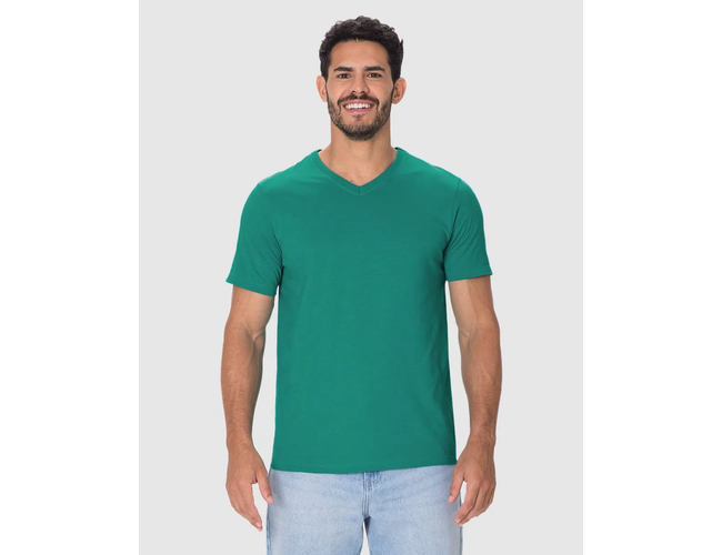 Camiseta Básica Malwee Masculina Gola V Em Algodão 1000004422 - Atacado