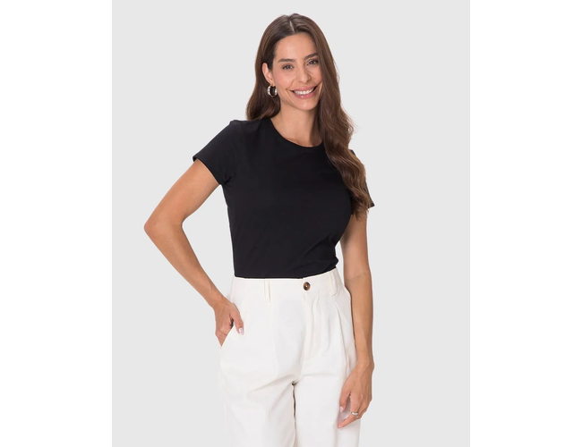 Blusa Básica Malwee Feminina Baby Look Em Algodão 1000004499 - Atacado