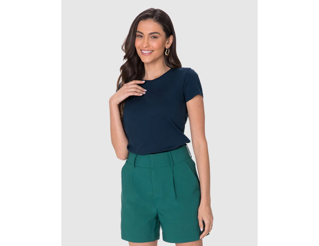 Blusa Básica Malwee Feminina Baby Look Em Algodão 1000004499 - Atacado