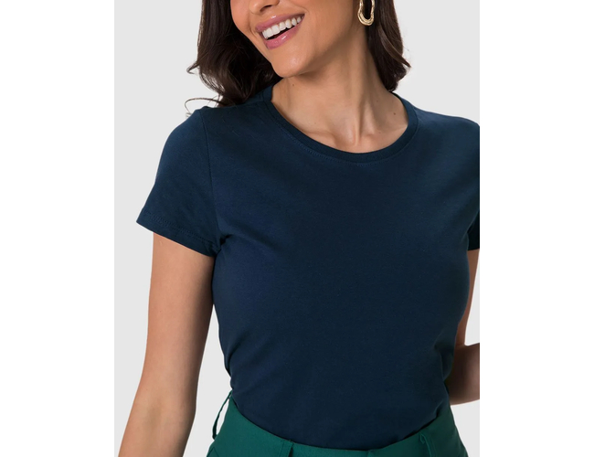 Blusa Básica Malwee Feminina Baby Look Em Algodão 1000004499 - Atacado