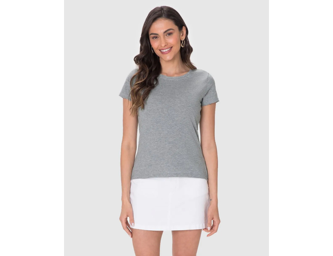 Blusa Básica Malwee Feminina Baby Look Em Algodão 1000004499 - Atacado