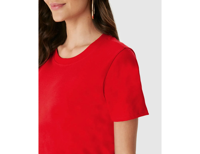 Blusa Básica Malwee Feminina Decote Redondo Com Pesponto Em Algodão 1000102559 - Atacado