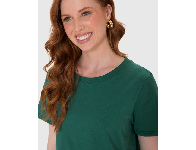 Blusa Básica Malwee Feminina Decote Redondo Com Pesponto Em Algodão 1000102559 - Atacado