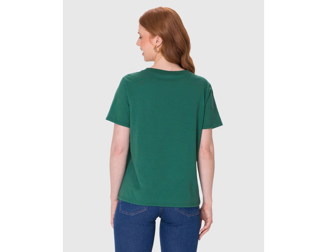 Blusa Básica Malwee Feminina Decote Redondo Com Pesponto Em Algodão 1000102559 - Atacado