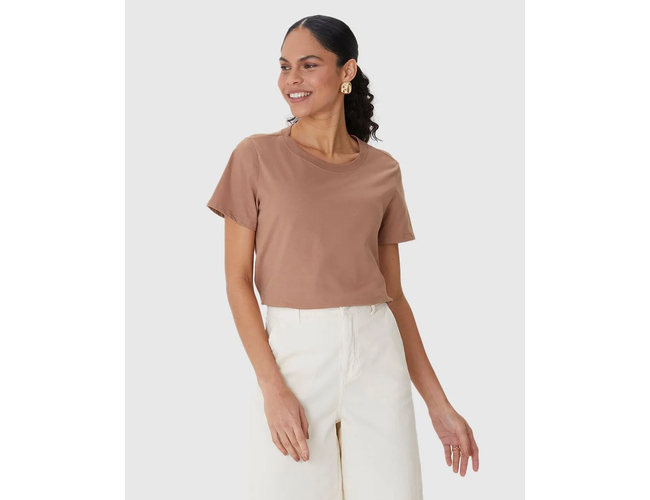 Blusa Básica Malwee Feminina Decote Redondo Com Pesponto Em Algodão 1000102559 - Atacado