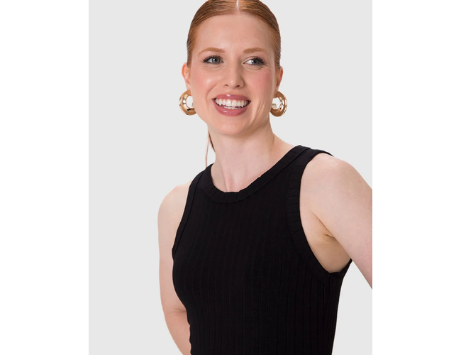 Regata Básica Malwee Feminina Long Cropped Em Malha Canelada De Viscose 1000113554 - Atacado