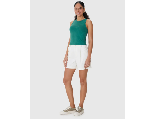 Regata Básica Malwee Feminina Long Cropped Em Malha Canelada De Viscose 1000113554 - Atacado