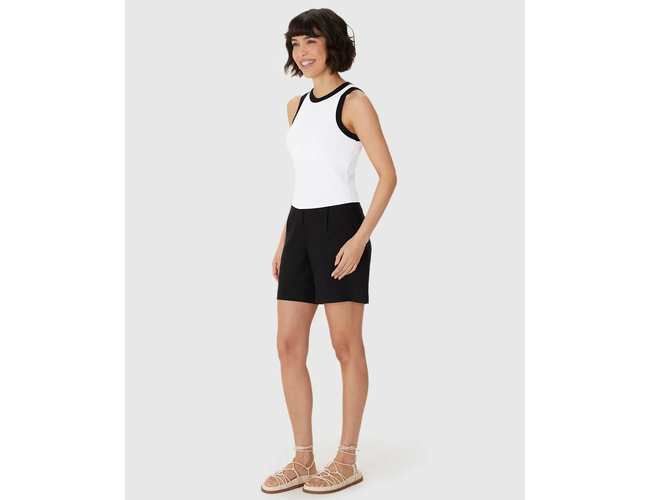 Regata Básica Malwee Feminina Long Cropped Em Malha Canelada De Viscose 1000113554 - Atacado