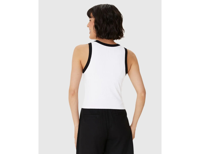 Regata Básica Malwee Feminina Long Cropped Em Malha Canelada De Viscose 1000113554 - Atacado