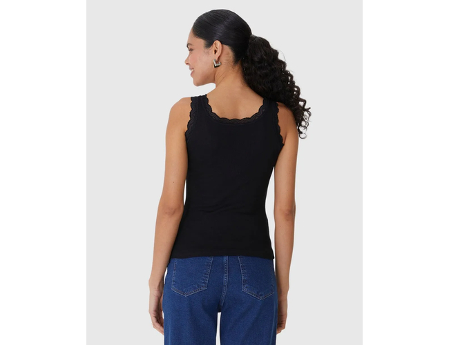 Regata Básica Malwee Feminina Detalhe Costura Renda Em Ribana 1000131765 - Atacado