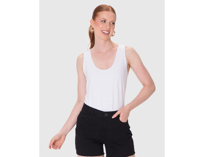 Regata Básica Malwee Feminina Evasê Viscose Stretch 1000132870 - Atacado
