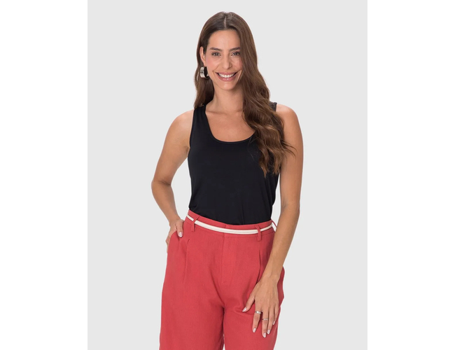 Regata Básica Malwee Feminina Evasê Viscose Stretch 1000132870 - Atacado