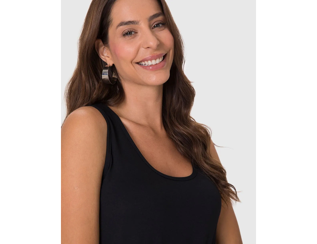 Regata Básica Malwee Feminina Evasê Viscose Stretch 1000132870 - Atacado