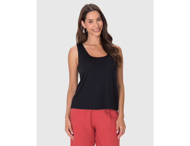 Regata Básica Malwee Feminina Evasê Viscose Stretch 1000132870 - Atacado
