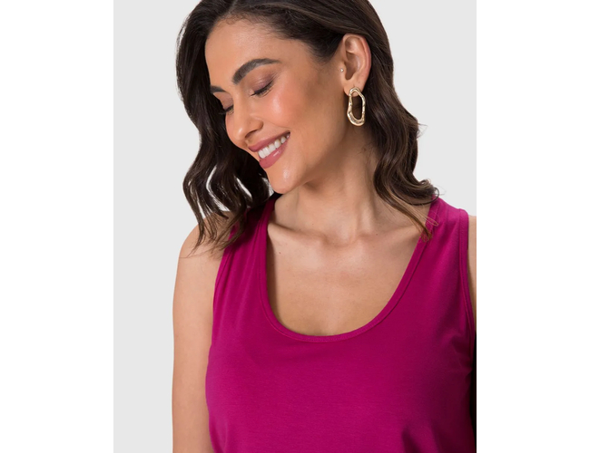 Regata Básica Malwee Feminina Evasê Viscose Stretch 1000132870 - Atacado