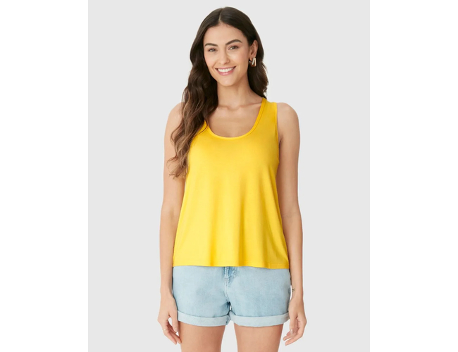 Regata Básica Malwee Feminina Evasê Viscose Stretch 1000132870 - Atacado