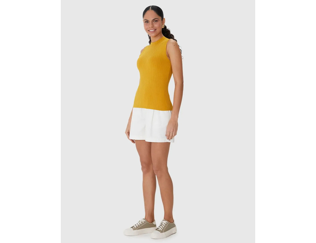 Regata Básica Malwee Feminina Justa Gola Alta Em Malha Viscose Canelada 1000133622 - Atacado