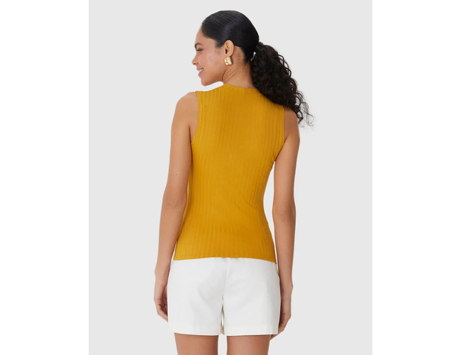 Regata Básica Malwee Feminina Justa Gola Alta Em Malha Viscose Canelada 1000133622 - Atacado