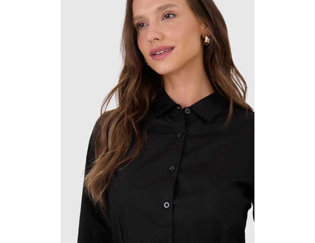 Camisa Básica Malwee Feminina Manga Longa Em Tricoline 1000124676 - Atacado