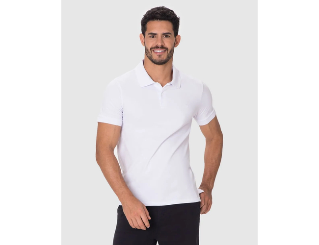 Camisa Polo Básica Malwee Masculina Gola Clássica Abertura Lateral Em Malha Algodão 1000133948 - Atacado