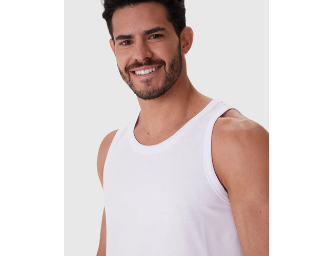 Regata Básica Malwee Masculina Alça Estreita Etiqueta Estampada Em Algodão 1000137336 - Atacado