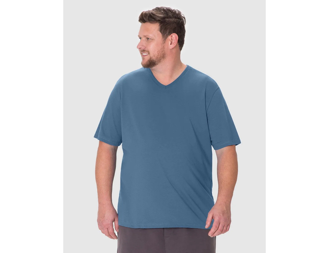 Camiseta Básica Malwee Masculina Plus Size Decote V Manga Curta Em Algodão 1000137166 - Atacado