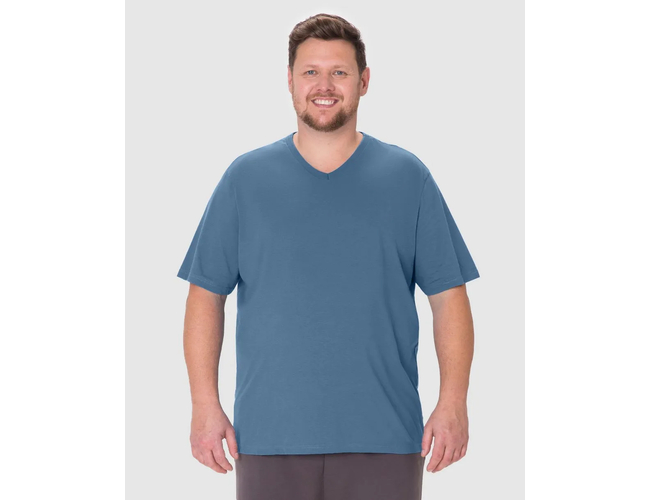Camiseta Básica Malwee Masculina Plus Size Decote V Manga Curta Em Algodão 1000137166 - Atacado