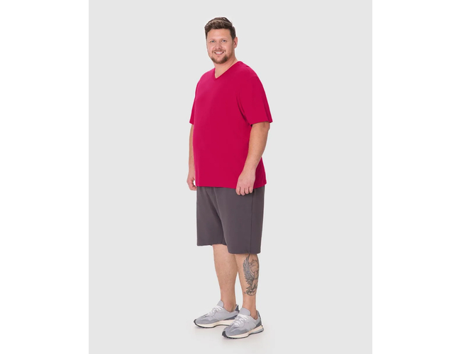 Camiseta Básica Malwee Masculina Plus Size Decote V Manga Curta Em Algodão 1000137166 - Atacado