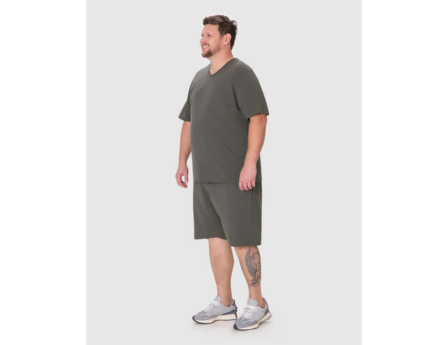 Camiseta Básica Malwee Masculina Plus Size Decote V Manga Curta Em Algodão 1000137166 - Atacado