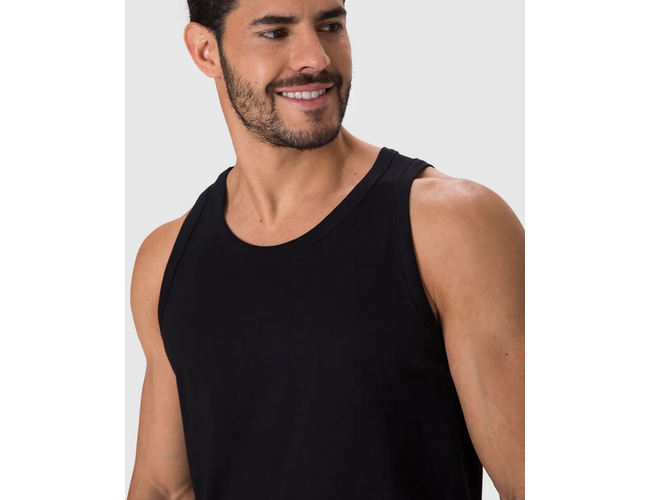 Regata Básica Malwee Masculina Alça Estreita Etiqueta Estampada Em Algodão 1000137336 - Atacado